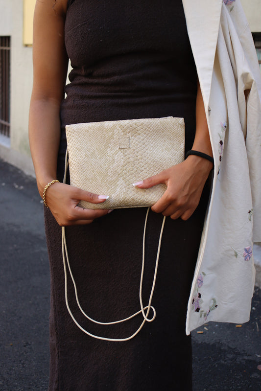 Festivalbag Beige Snake / Kunstleder / Medium